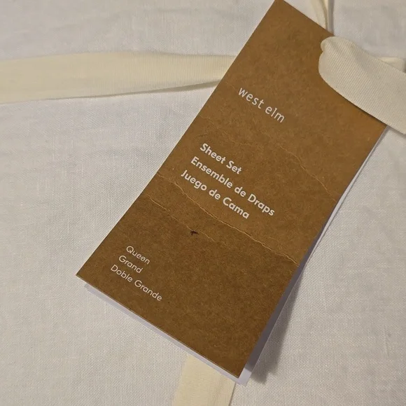 ❤️BUY 2 GET 1 FREE West Elm European Flax Linen Sheet Set, White,vQueen, $279 - Picture 16 of 16